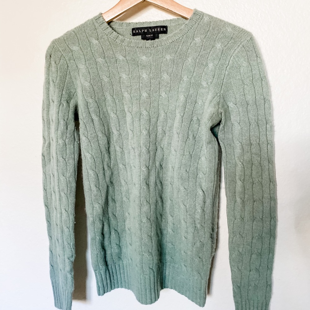 Ralph Lauren 100% cashmere cable knit sweater